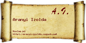 Aranyi Izolda névjegykártya